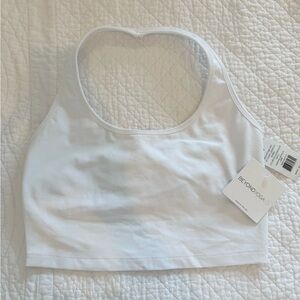 Beyond Yoga Women's White Halter Sports Bra - sz L | NWT